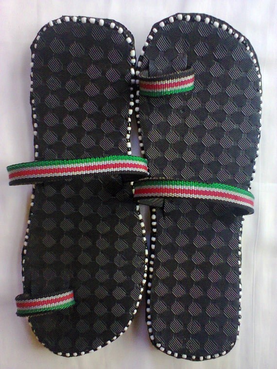 Authentic Kenya beaded Masai sandals flip by DAVIDSENTERPRISES