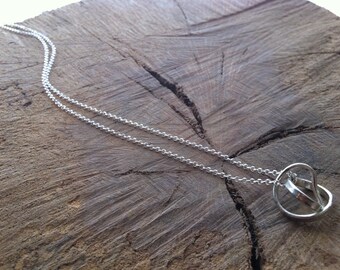 Sterling Silver Pendant Necklace, Silver Pendant Necklace, Minimalist Pendant Necklace, Infinity Silver Necklace