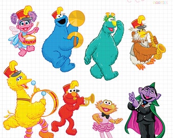 Sesame Street Characters Head Clipart by Parteestry on Etsy