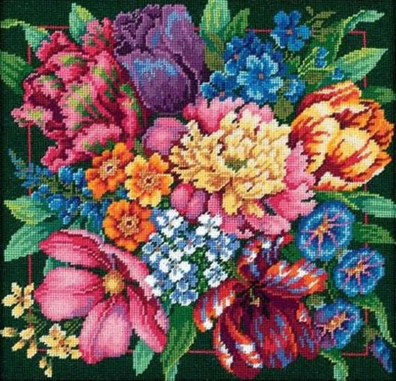 Needlepoint Dimensions Kit FLORAL Splendor Bouquet Flowers
