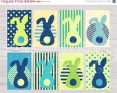 ON SALE 50 % OFF Blue Green Printable Gift Tag Easter Bunny in Spring Colors Instant Download Png file Pdf file Il_170x135