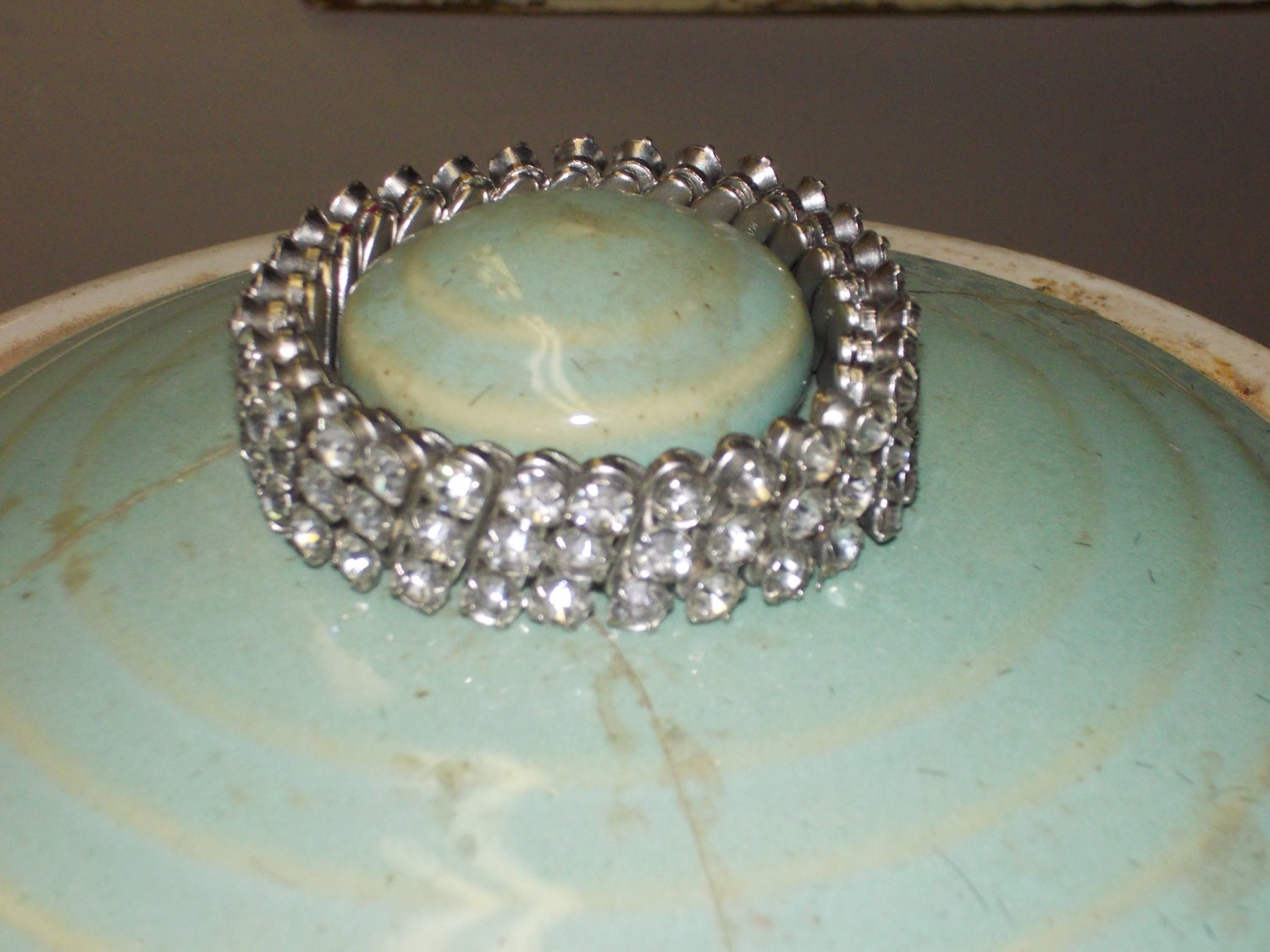 vintage rhinestone stretch bracelet