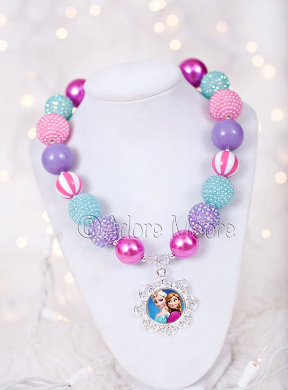 Items similar to Frozen Inspired Necklace, Elsa Necklace, Chunky ...