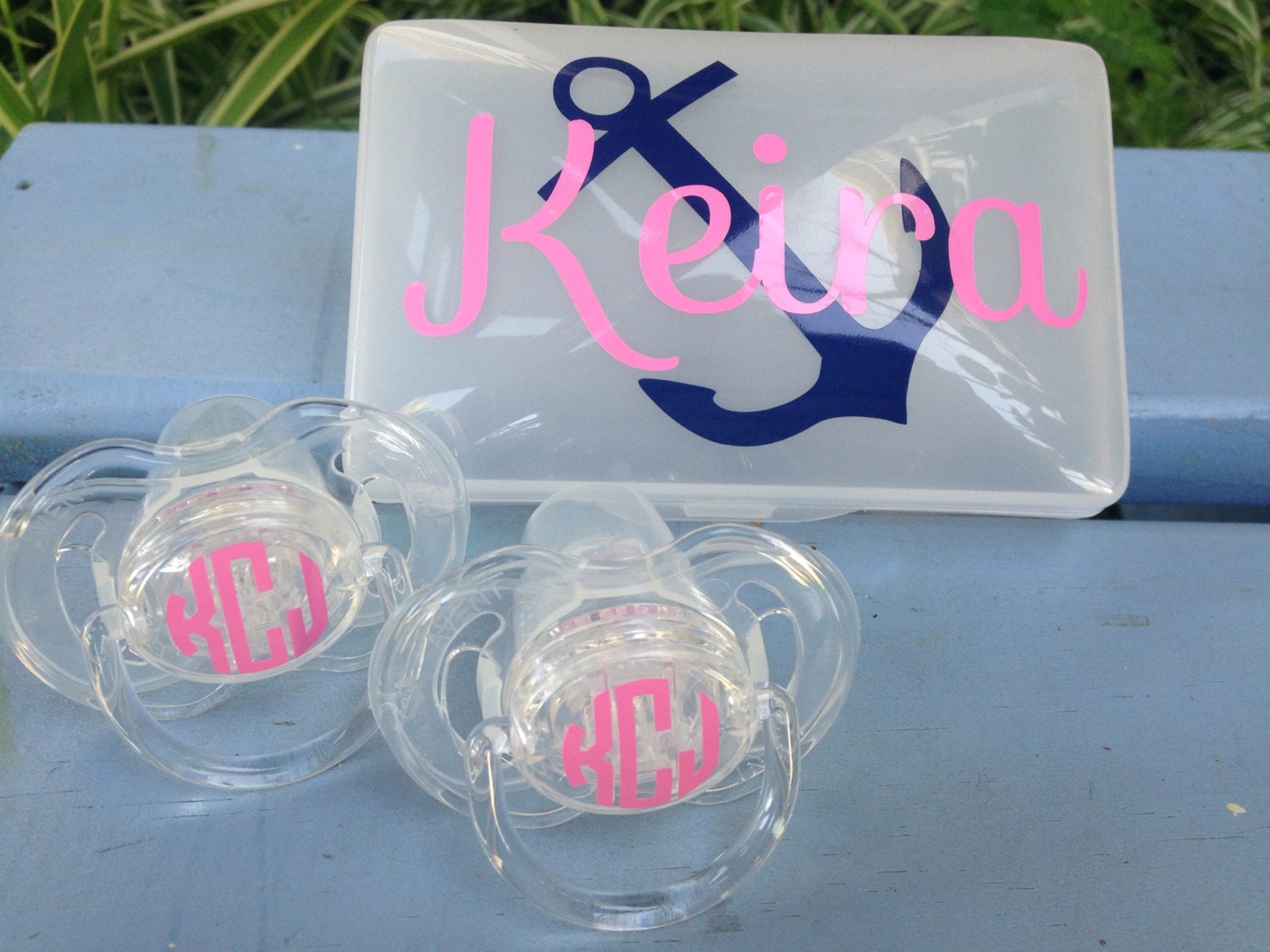 Personalized Pacifier Case & 2 Pacifiers by TooCutePersonalized