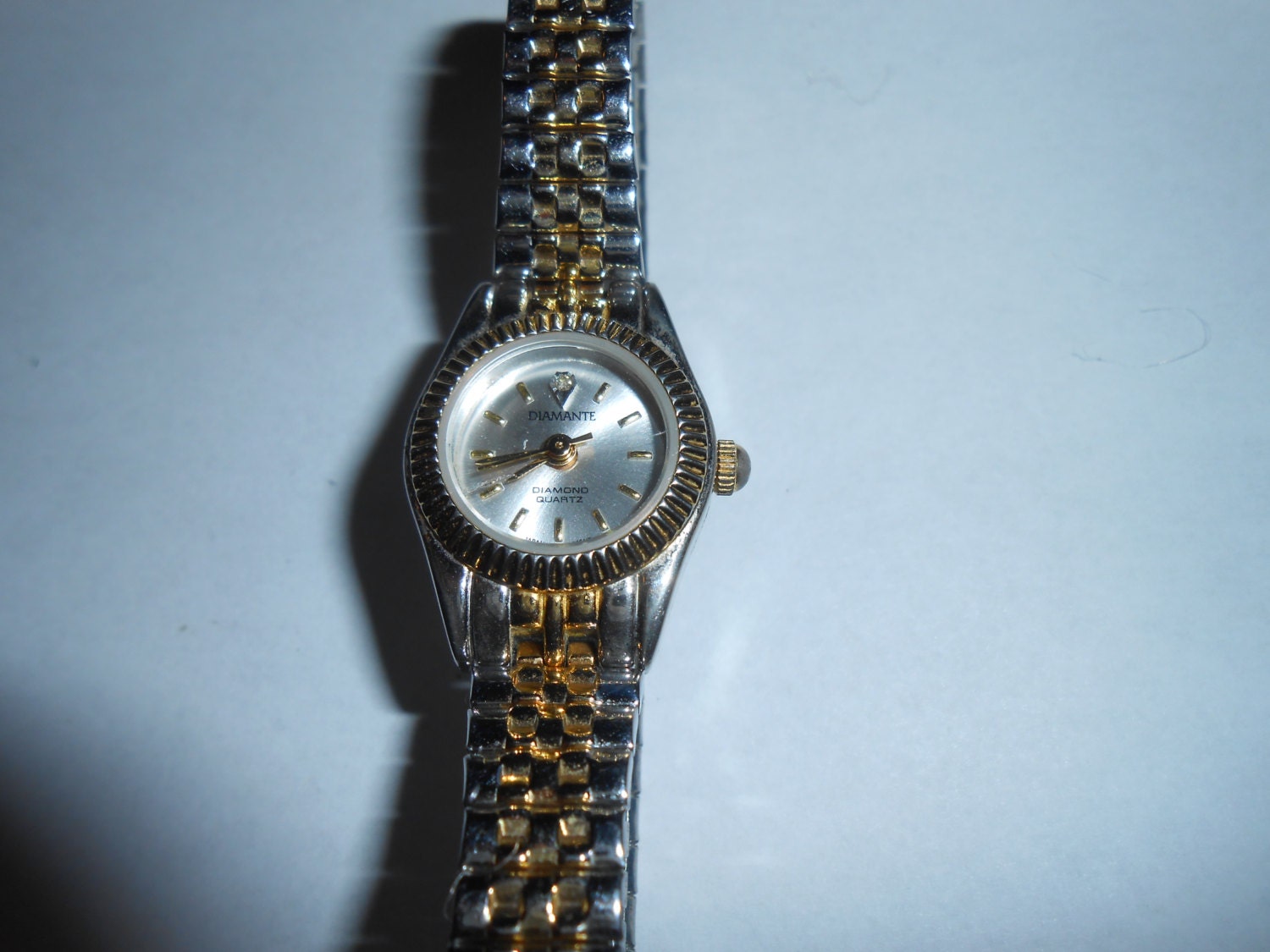 diamante diamond quartz ladies watch