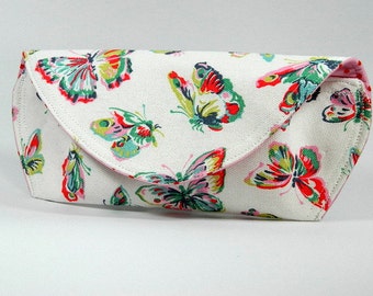 Sunglasses Case, Cath Kidston Butterflies Fabric, Eyeglasses Case, Glasses Pouch, Handmade Case, Made in Britain, Gift Idea