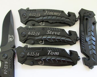One Personalized Knife, Engraved Knife, Custom Knife ,Pocket Rescue Knife, Personalized Groomsman gift , gift for Men-Free Engraving