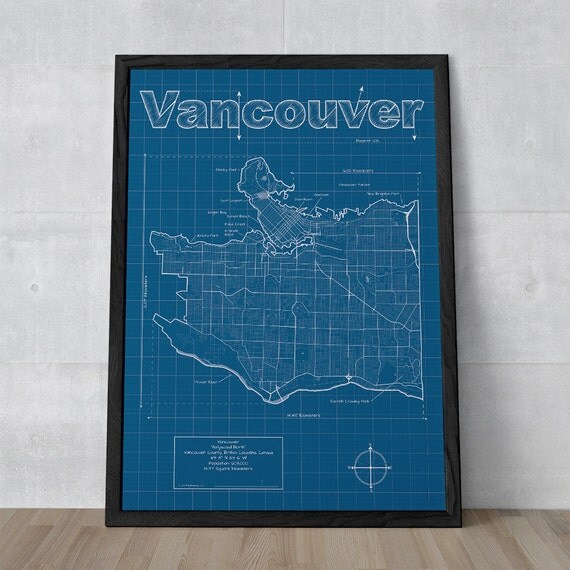 Vancouver Artistic Blueprint Map