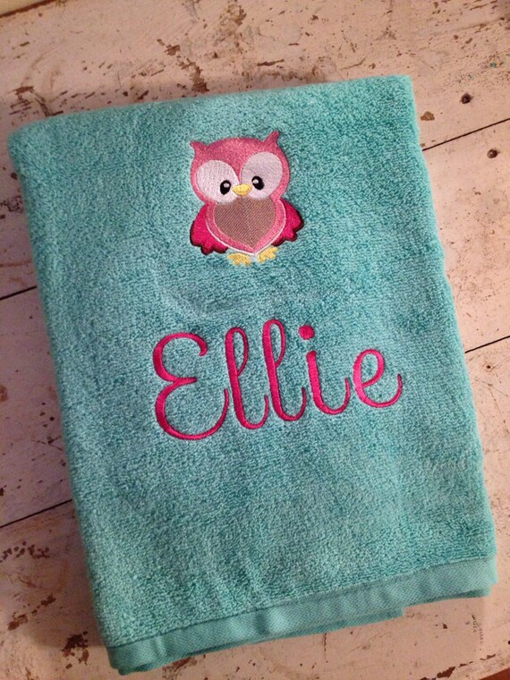 Children's Appliquéd Towel Personalized by ElsBriarPatch on Etsy