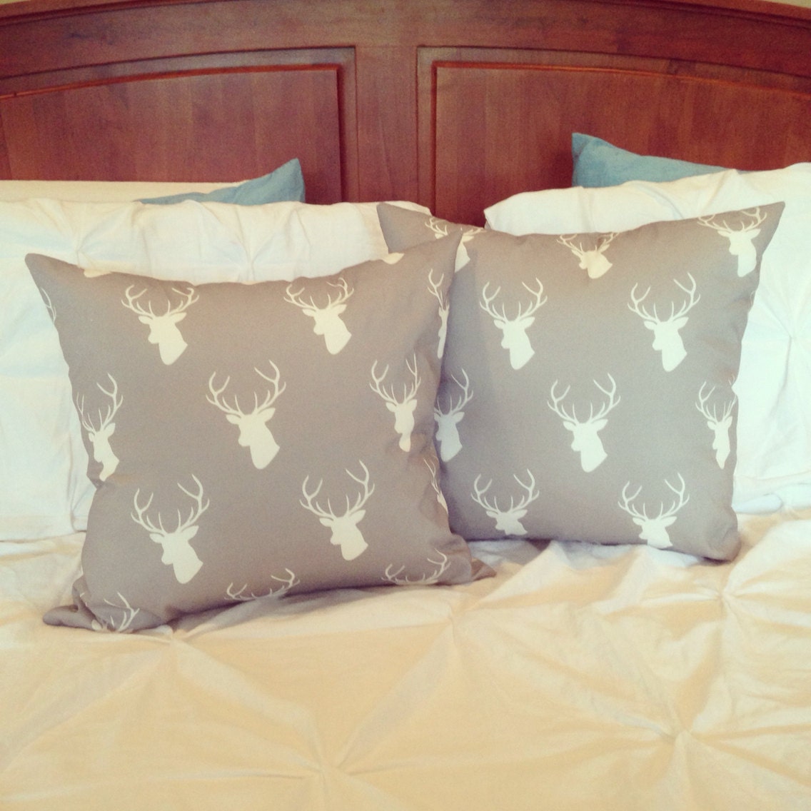 Antler pillow deer head pillow modern deer outline pillow
