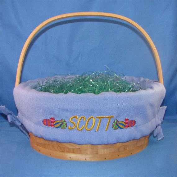 Easter Basket Liner Personalized Easter by EmbroideryStation1