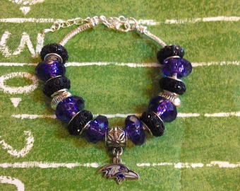 Items similar to Glitzy Baltimore Ravens Bracelet on Etsy