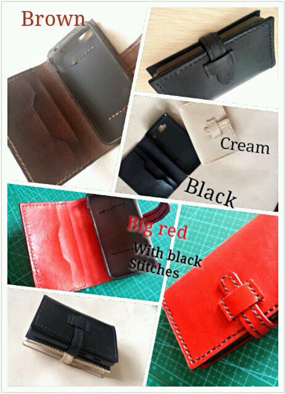 Personalized Handmade leather phone case wallet by AprilHandmade