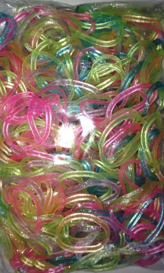 Glitter Rainbow loom refill rubber bands for bracelets 600 per