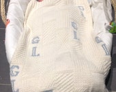 Luxury Baby Blanket, Personalized Blanket, Unique Baby Gift, Blanket with Initial, Heirloom Blanket, Textured Baby Blanket