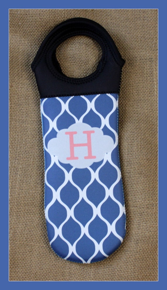 monogrammed insulated wine tote