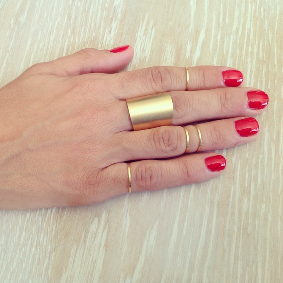 Knuckle Rings Set of 4 Knuckle Rings and 1 Large by LuluMayJewelry