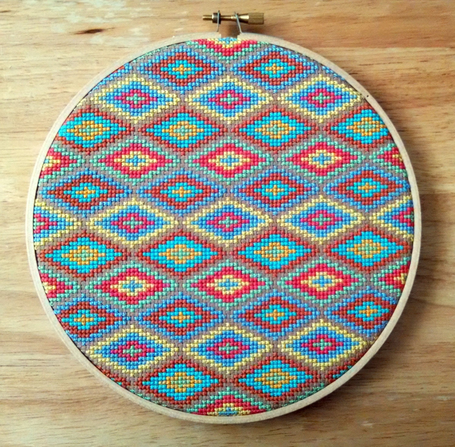 Turkish Rug Cross Stitch Pattern Diamond Motif Digital