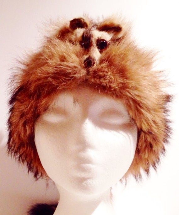 Racoon Hat Daniel Boone Style Raccoon Hat With Real Tail