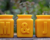 Monogrammed Beeswax Letter Candles Set of 3, Wedding or Anniversary Gift Set, Your Initials or Spell Words Table Numbers