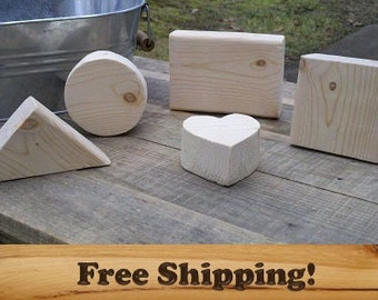 Wood Block Variety, Unfinished for Arts & Crafts, Set of 10