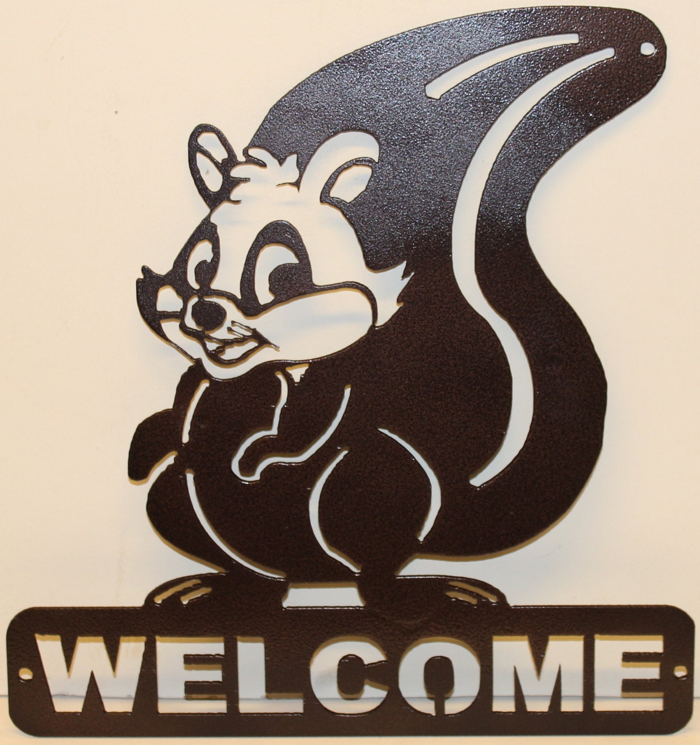 Squirrel Welcome Sign Metal Wall Art Home Decor