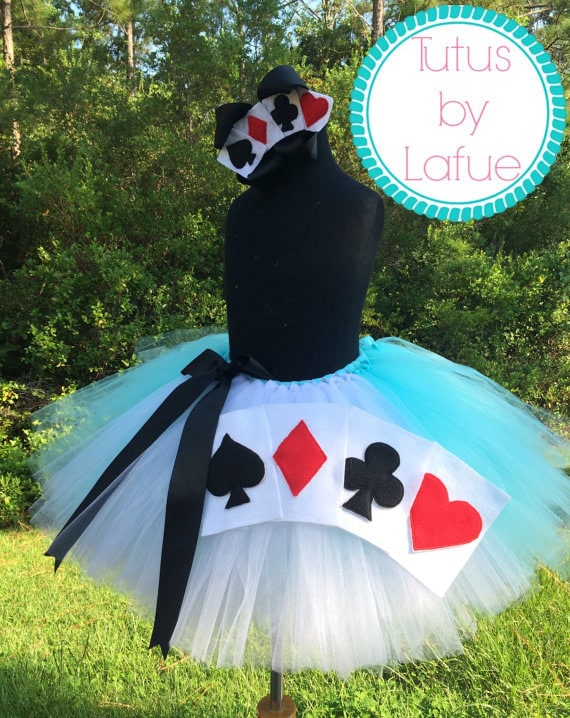 Girls Alice in Wonderland Tutu Costume with Card by TutusbyLafue