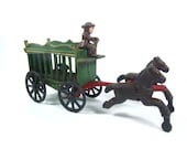 Die Cast Circus Wagon, Antique Toy, Cast Iron Toy, Vintage Toy, Die Cast Black Horse