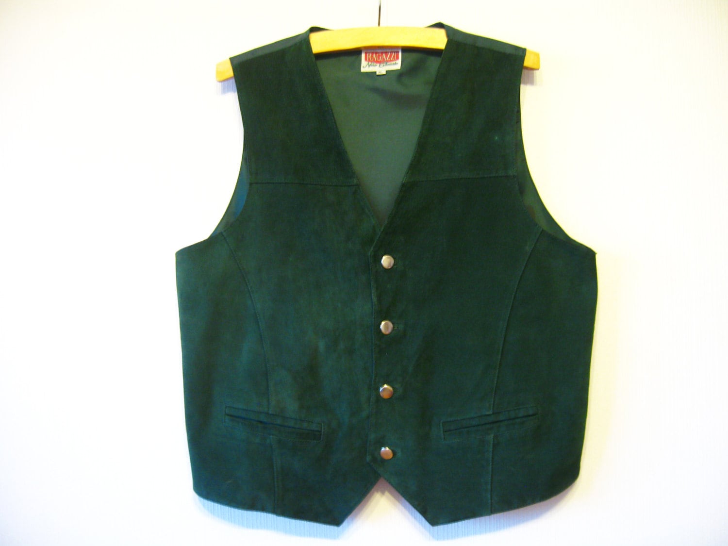 Forest Green Mens Suede Vest Genuine Leather Bootle Green