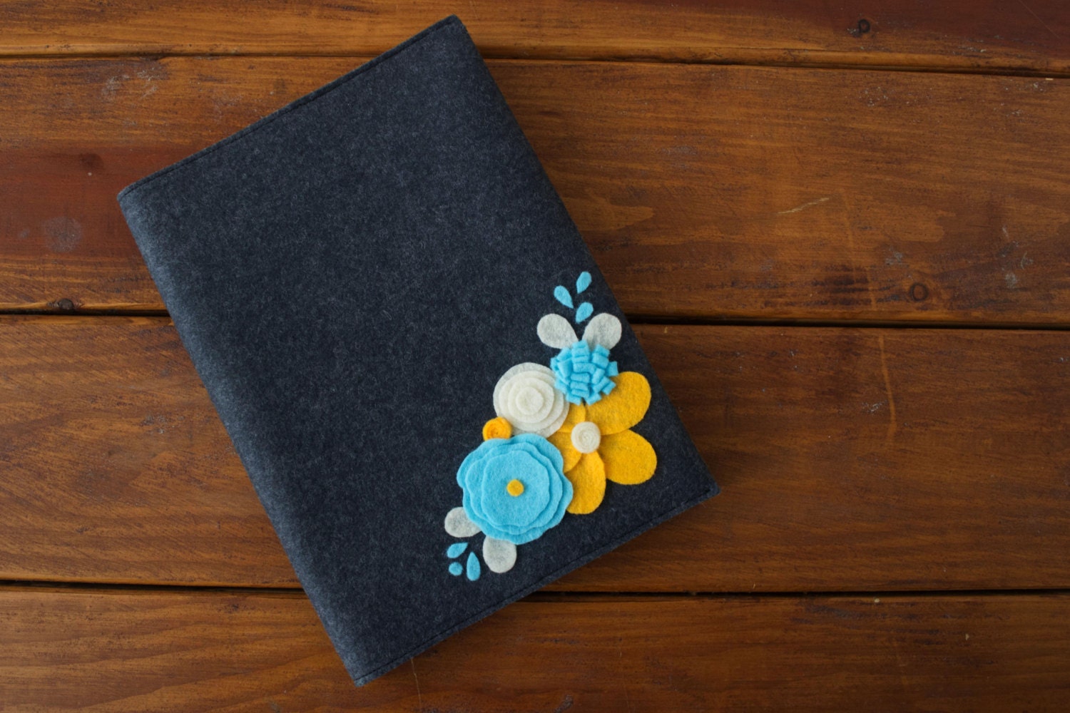 Felt Journal Cover / Composition Notebook Cover / Felt Flowers