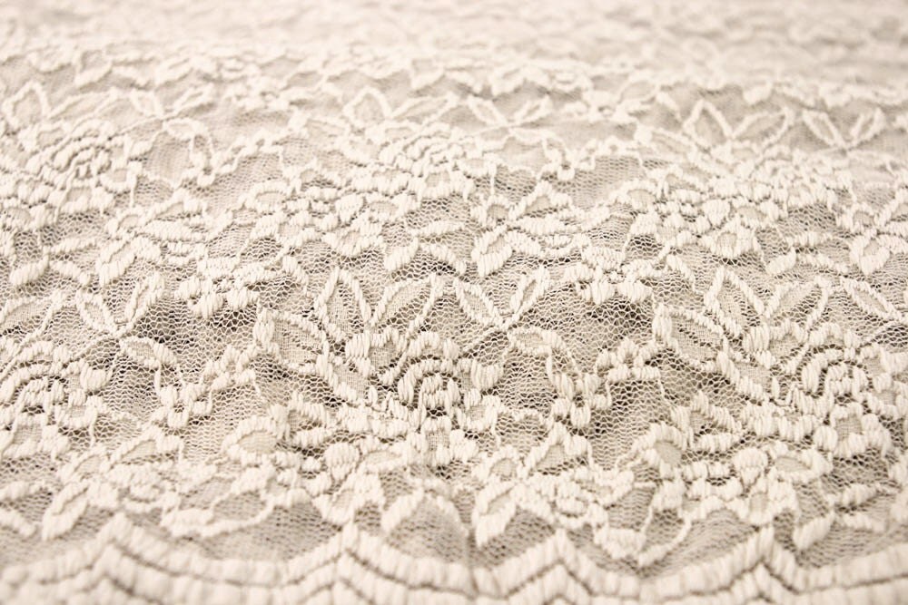 Natural Scalloped Lace Fabric by the Yard Wedding Bridal Craft