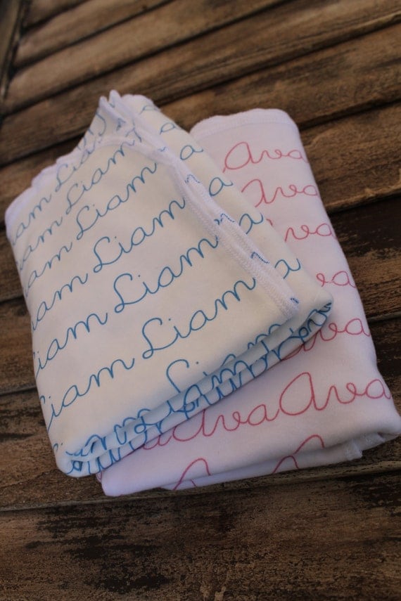 Personalized Custom Swaddle Blanket on Organic by Posieshandmade