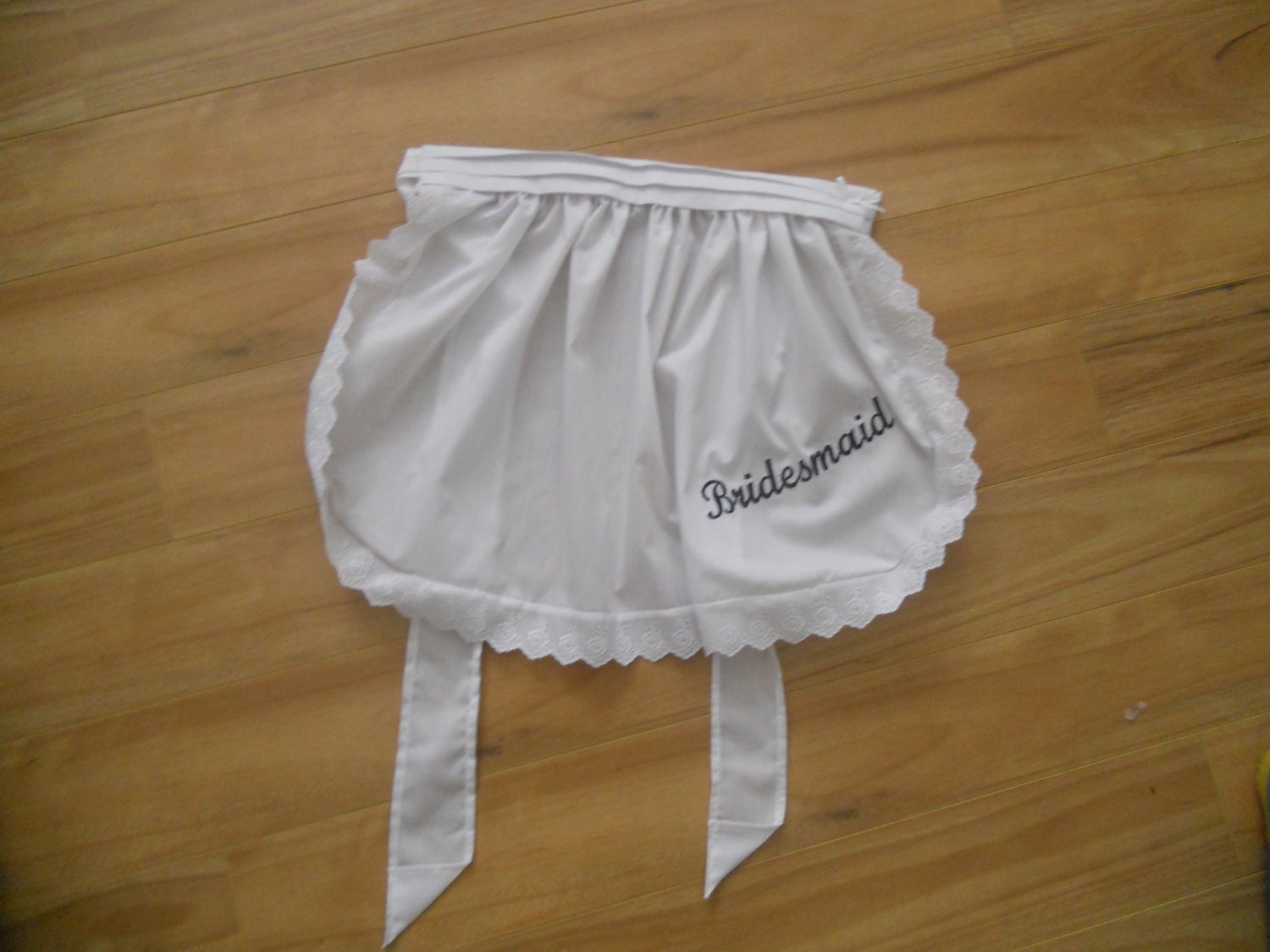 Embroidered Monogrmmed Half Apron for Bride Bridesmaids