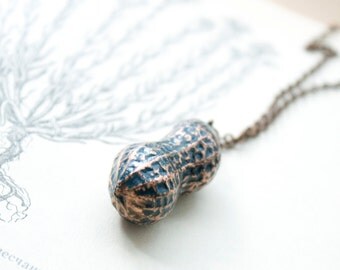 Copper peanut pendant (electroformed)