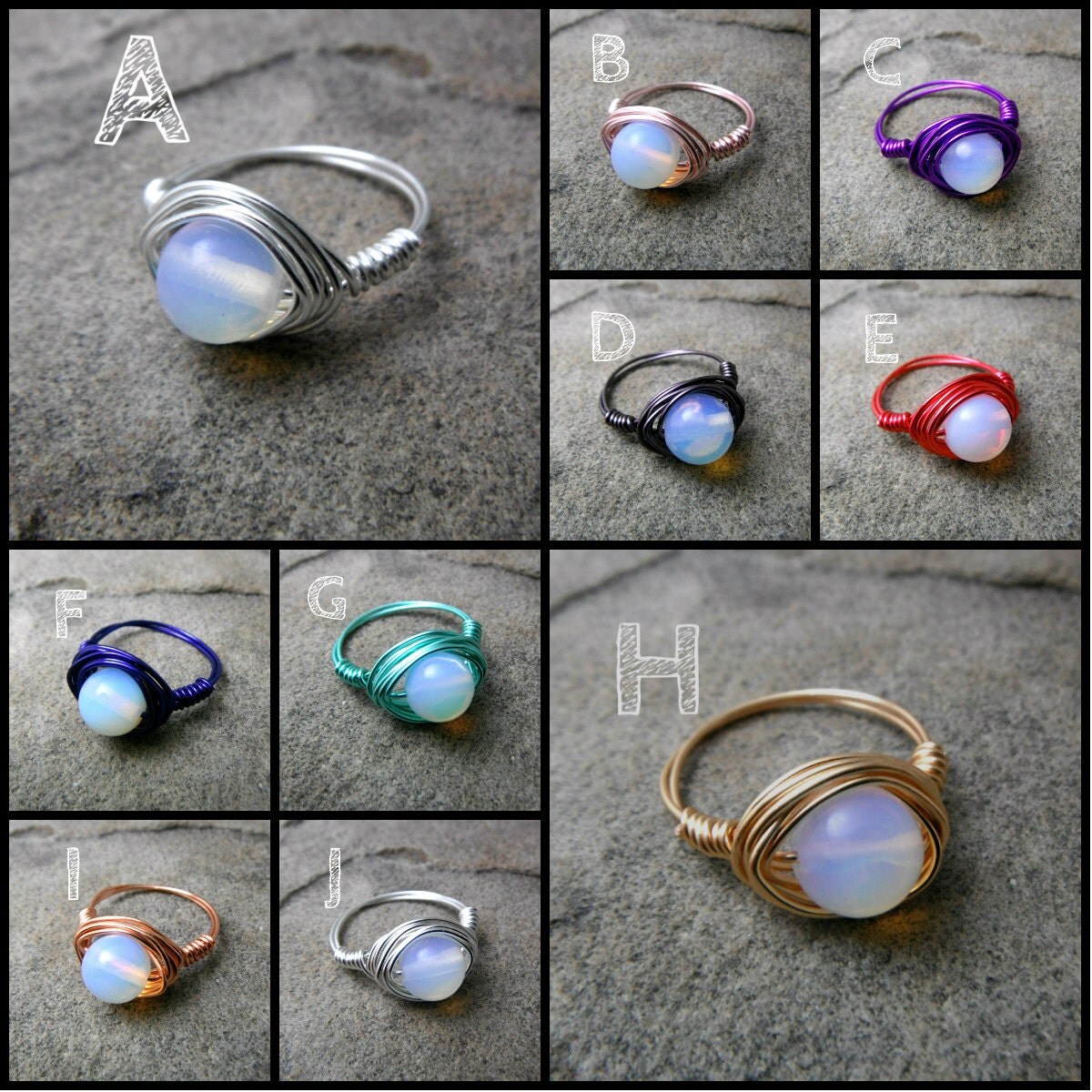 Neon Orange Ring Wire Wrapped Ring Neon Ring Bright Orange