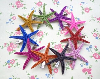 SALE-- 10 pcs Starfish Hair Clip Mixed Colors (10 clors)