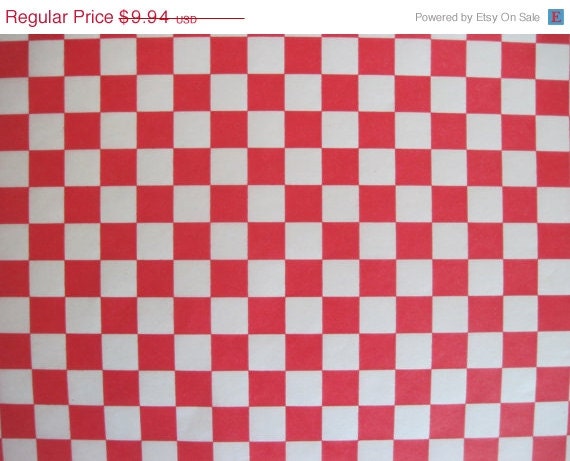 10% off - 100 Sheets of Red and White Checkered Deli Wrap Wrapping Paper 12" x 12" Il_570xn