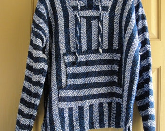 Vintage 80s 90s Mexican Surfer Baja Pullover Hoodie // stripes // extra ...