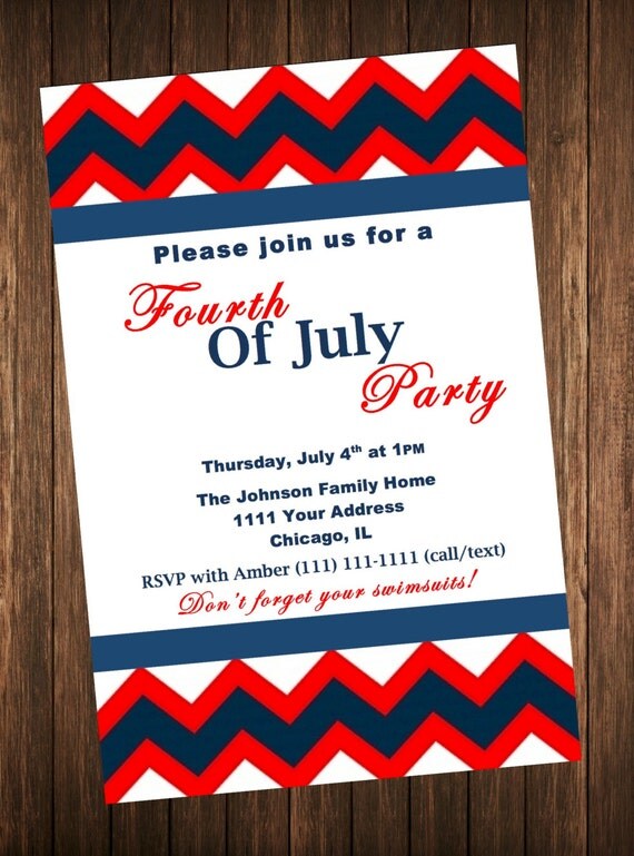 Fourth of July - Labor Day BBQ Pool Party Invite - Summer Barbecue ...