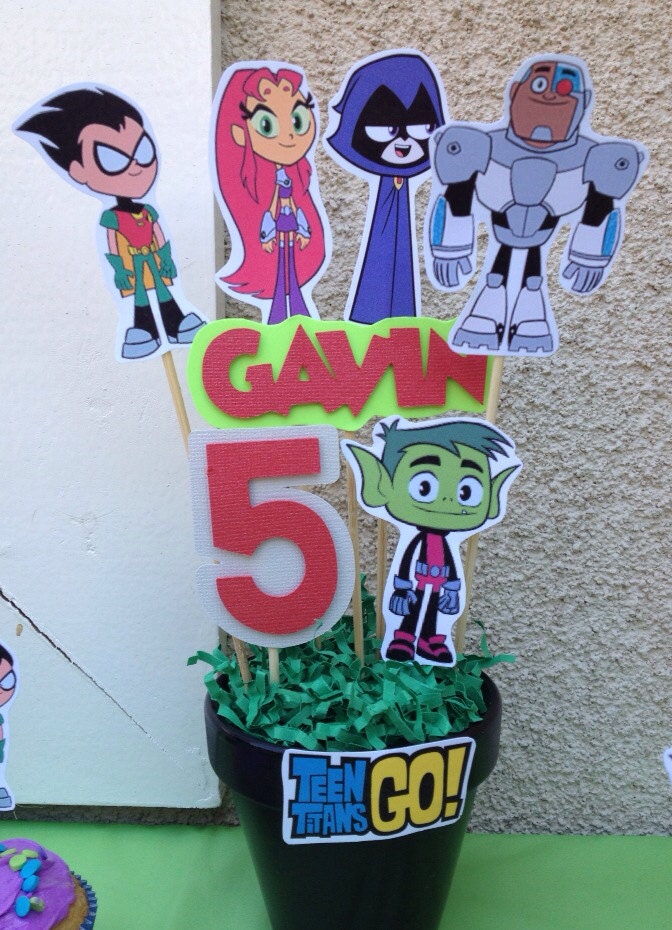 Teen Titans Go Inspired Birthday Centerpiece STICKS ONLY