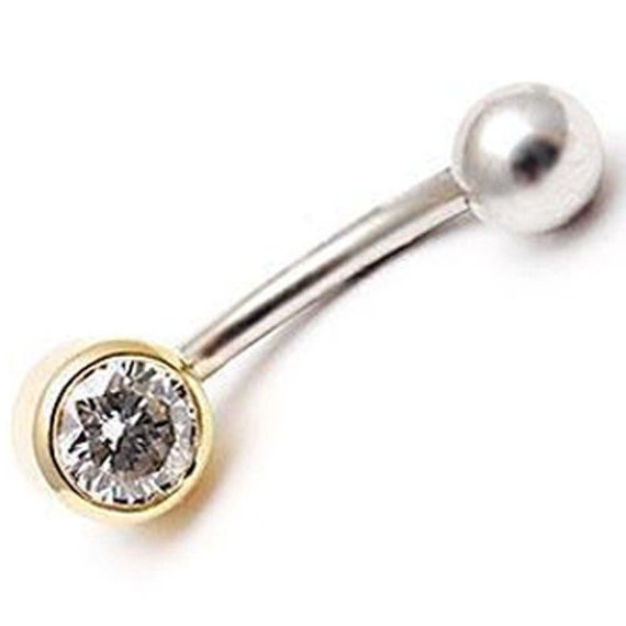 Viva 0.20ct Real Diamond & Gold Belly Ring Free Shipping in
