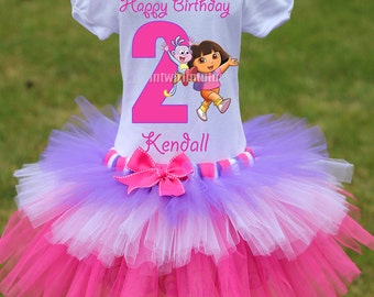 Dora Birthday Outfit, FAST SHIPPING, Birthday Outfit, Pink Blue Purple ...