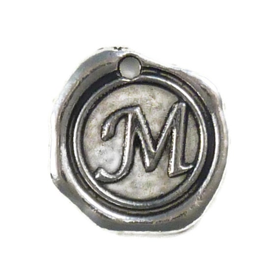5 Wax Seal Initial Silver Letter M 19x18mm by TIJC SPWM ...