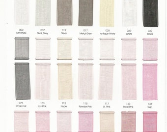 ColourfulLife, Physical COLOR CHART, Polyester Organza Ribbon, 84 colors Available