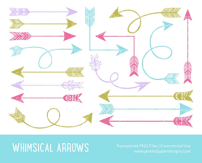 Whimsical Arrow Clip art ARROW DIGITAL por PixeledPaperDesigns