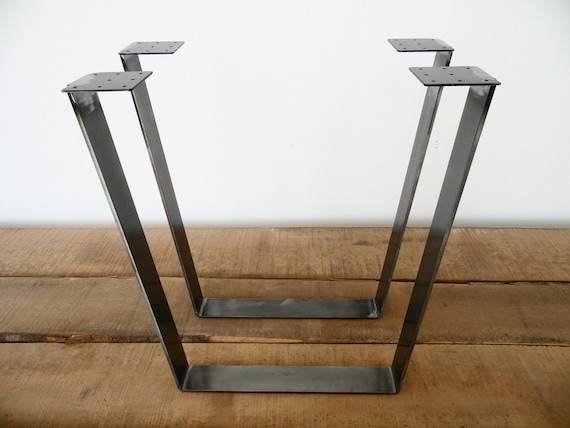 28 Trapezoid Table Legs Flat Steel Height 26