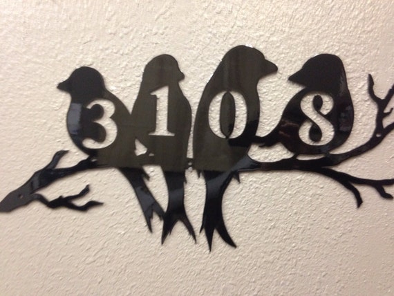 Black Bird House Numbers 