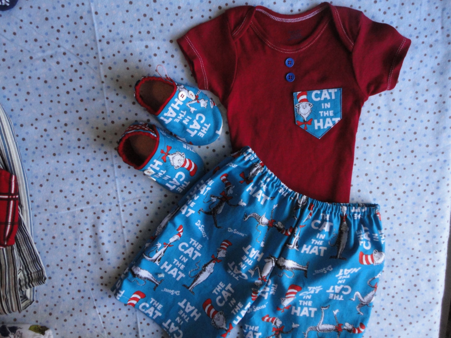 Dr. Seuss Cat in the Hat Inspired Baby Boy by doodlesbabylicious