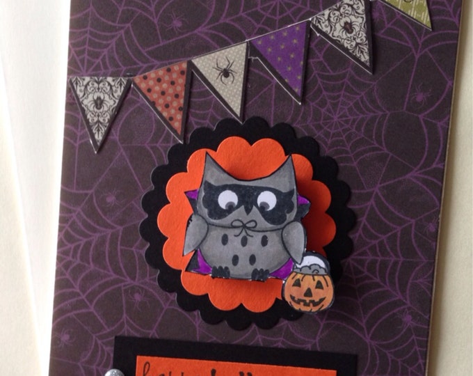 Kids Halloween Card /Happy Halloween/Halloween Owl/One of Kind