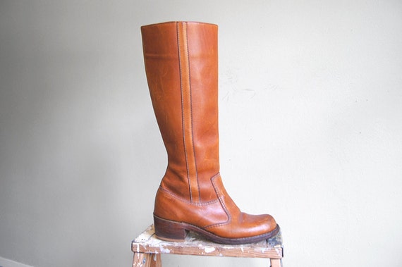Vintage 70s Bort Carleton Boots Tall Leather Boots Womens